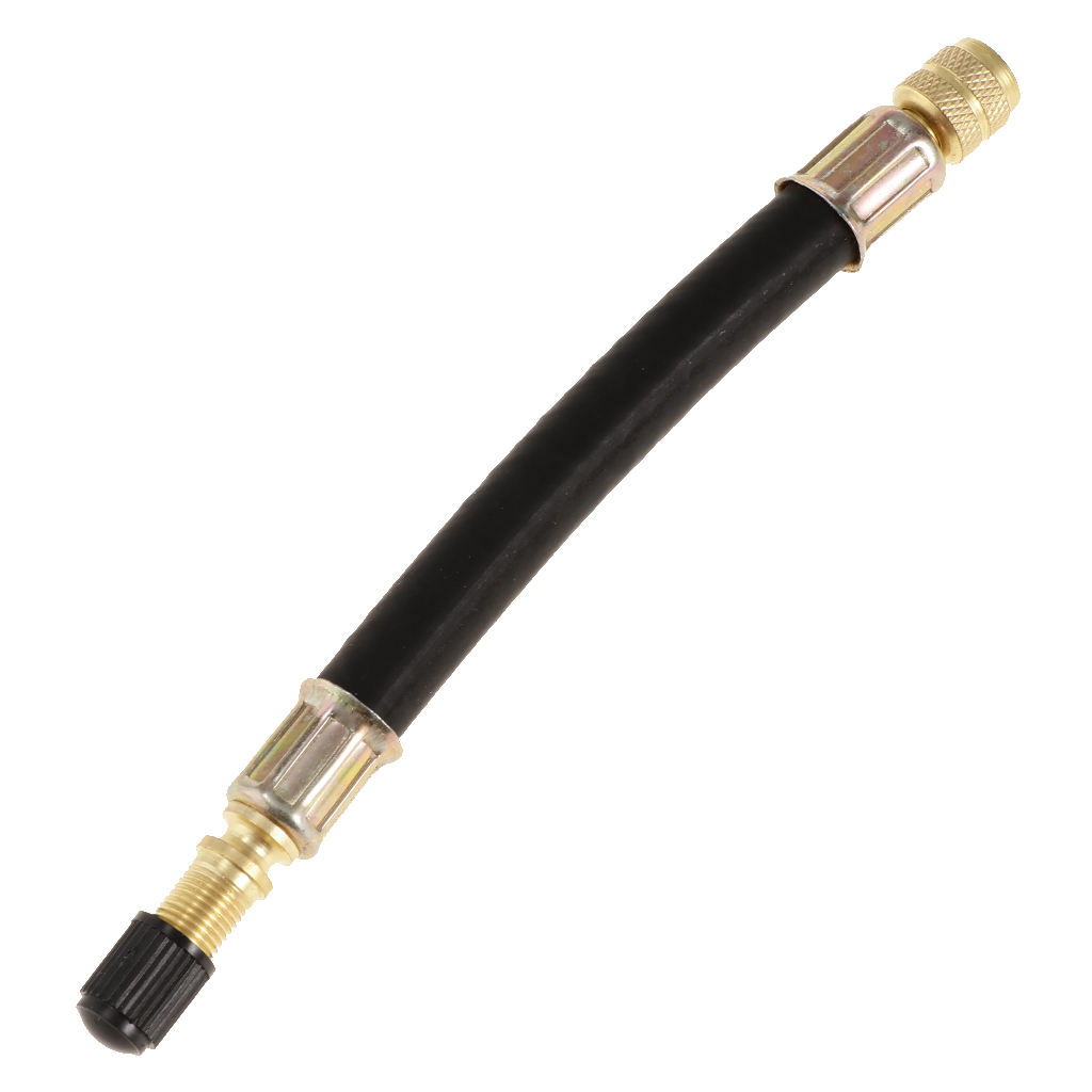 Truck RV Dual Flexible Tire Wheel Valve Extension Adaptor with Metal Cap