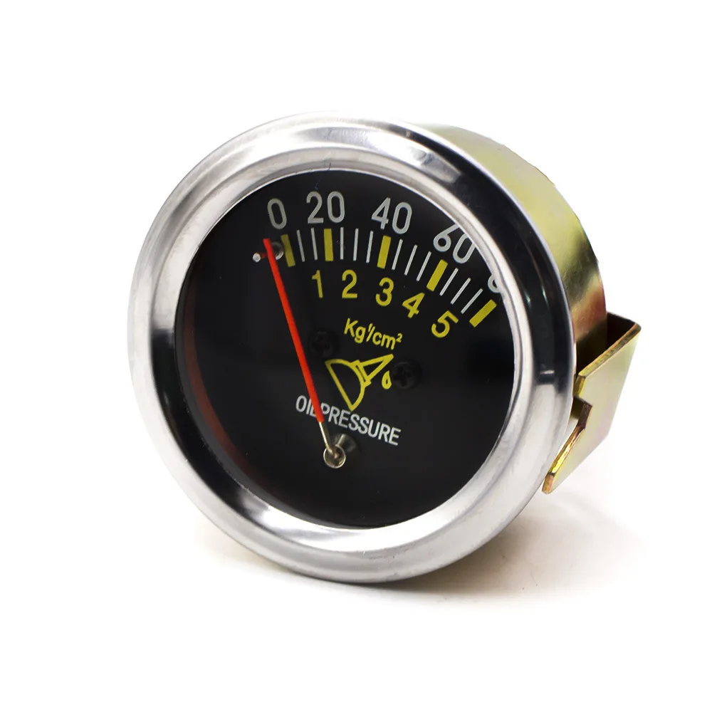 Electronic Oil Pressure Gauge PSI with Warning Spin Lock Mounting 52mm 80Black 