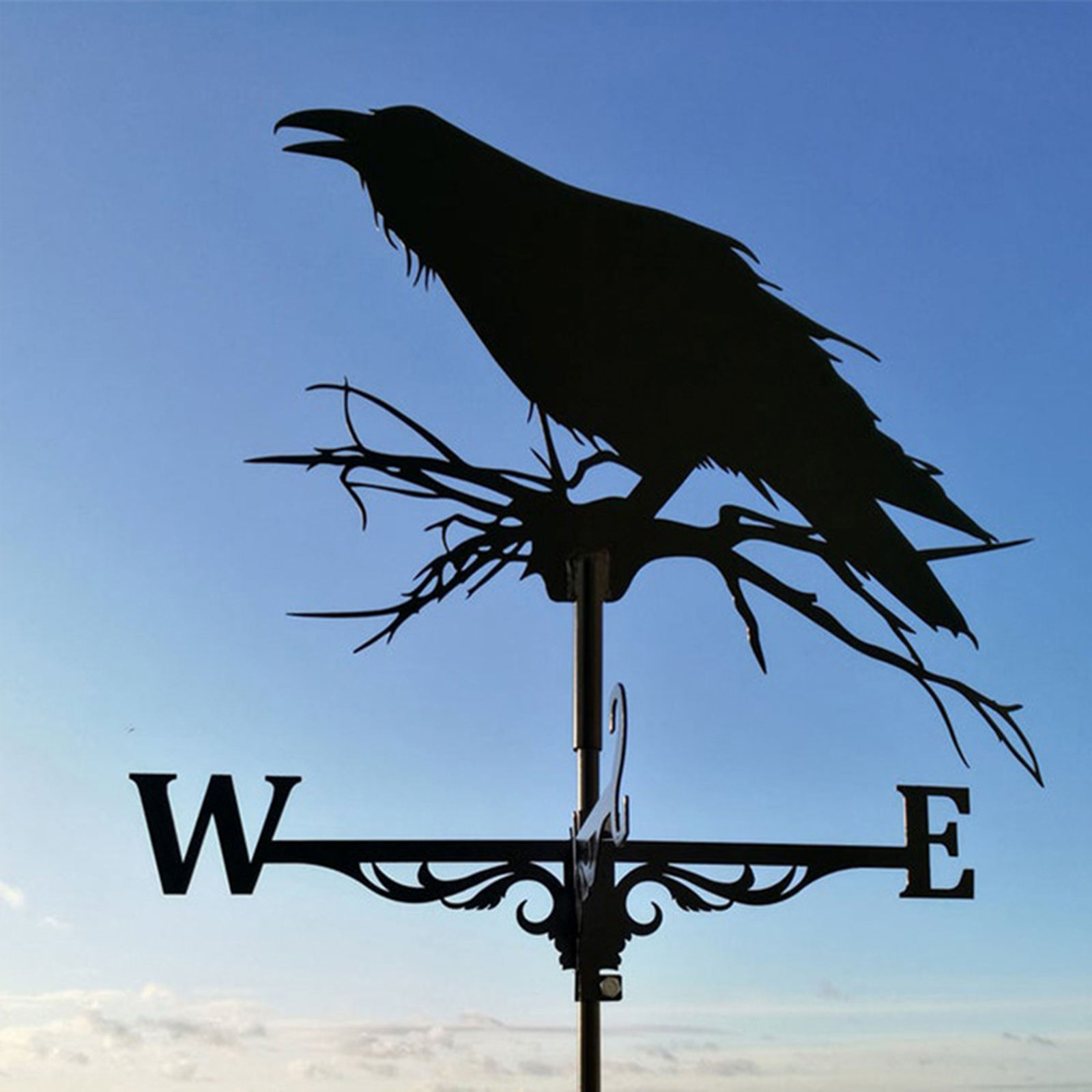 Weather Vane Crafts Durable Decor Ornament Easy Install Stainless Steel for Garden Fence Mount