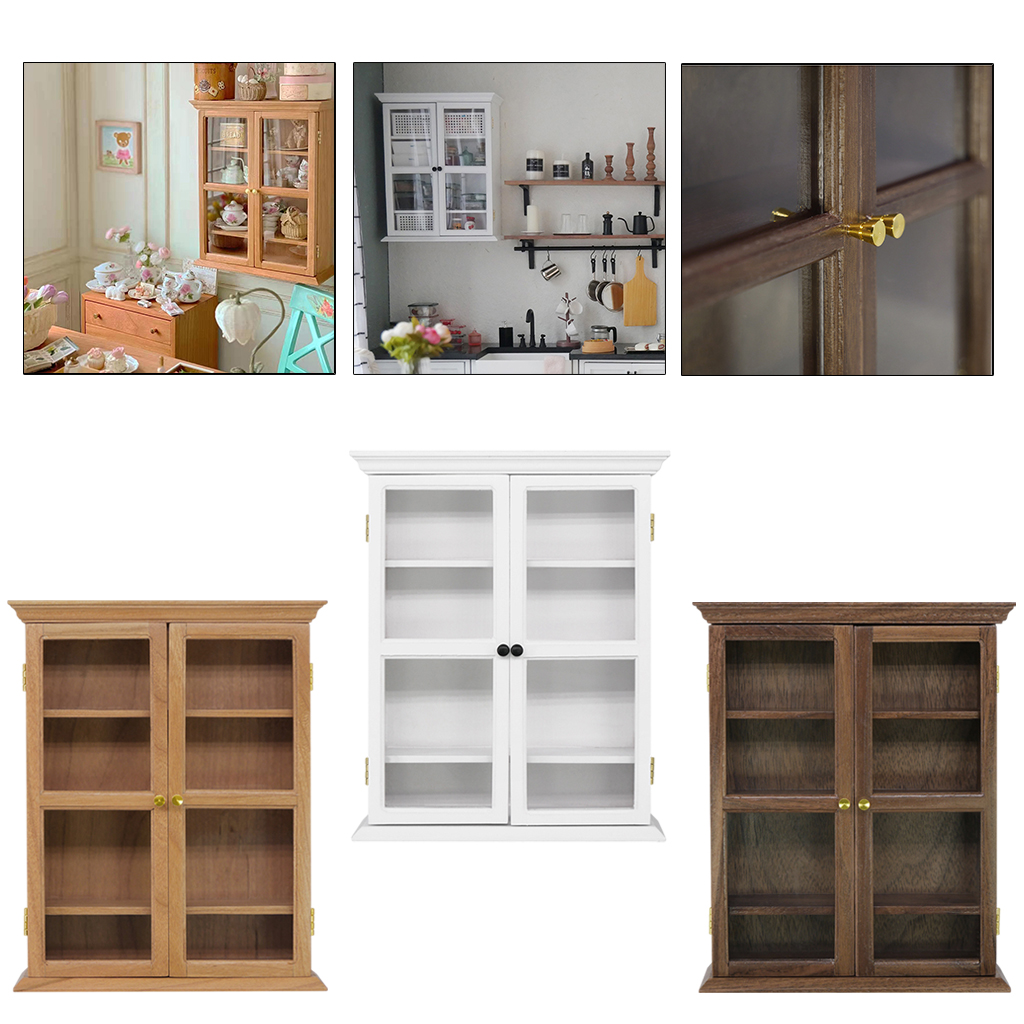 1/6 Scale Miniature Dollhouse Furniture Display Cabinet Model Storage Case Display Case Decoration Toys for Kids