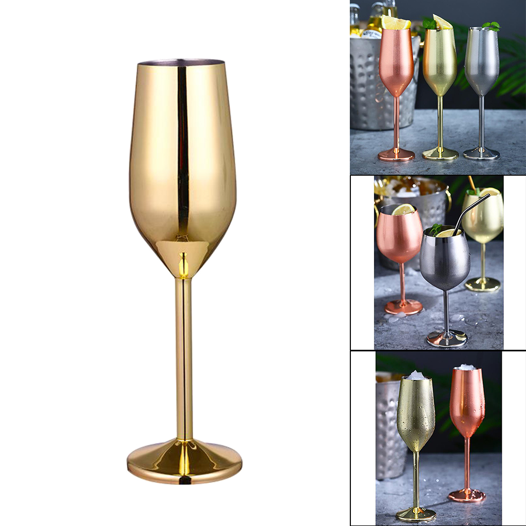 Stainless Steel Wine Glasses Elegant Drinkware Wedding Party Decor Stainless Steel Wine Glass Silver/Rose Gold/Golden Xmas Gift