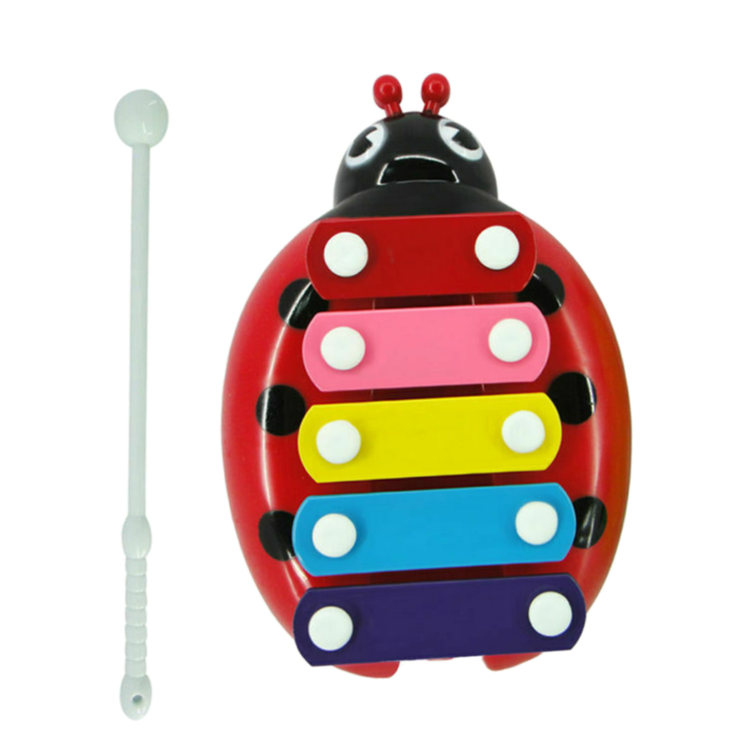 Steel Bars 5 Notes Xylophone with Wood Mallets Instrument Kids Baby Play Toy