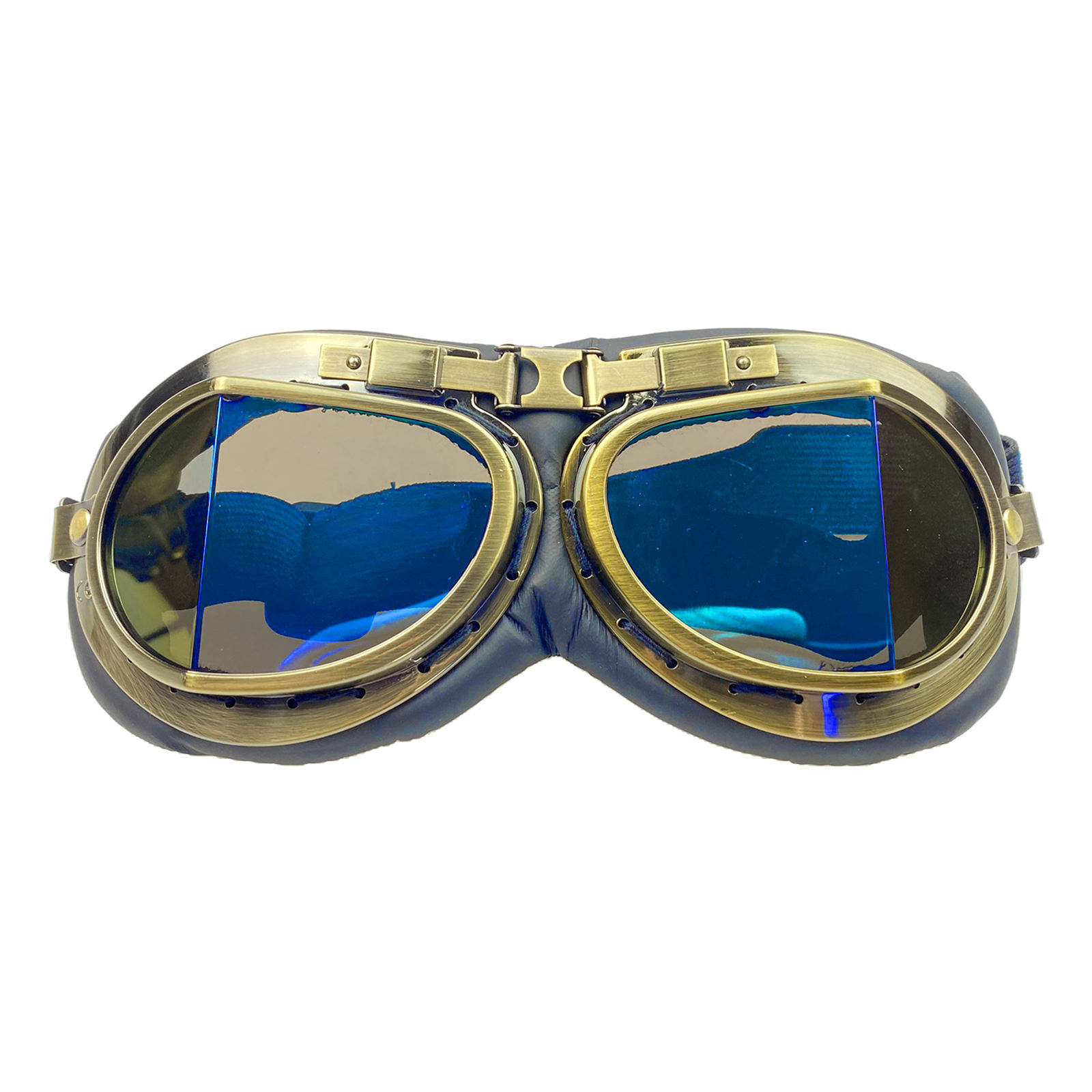 Vintage Racing Adult Moto Motorcycle Goggles Eyewear - (Multi-colored)