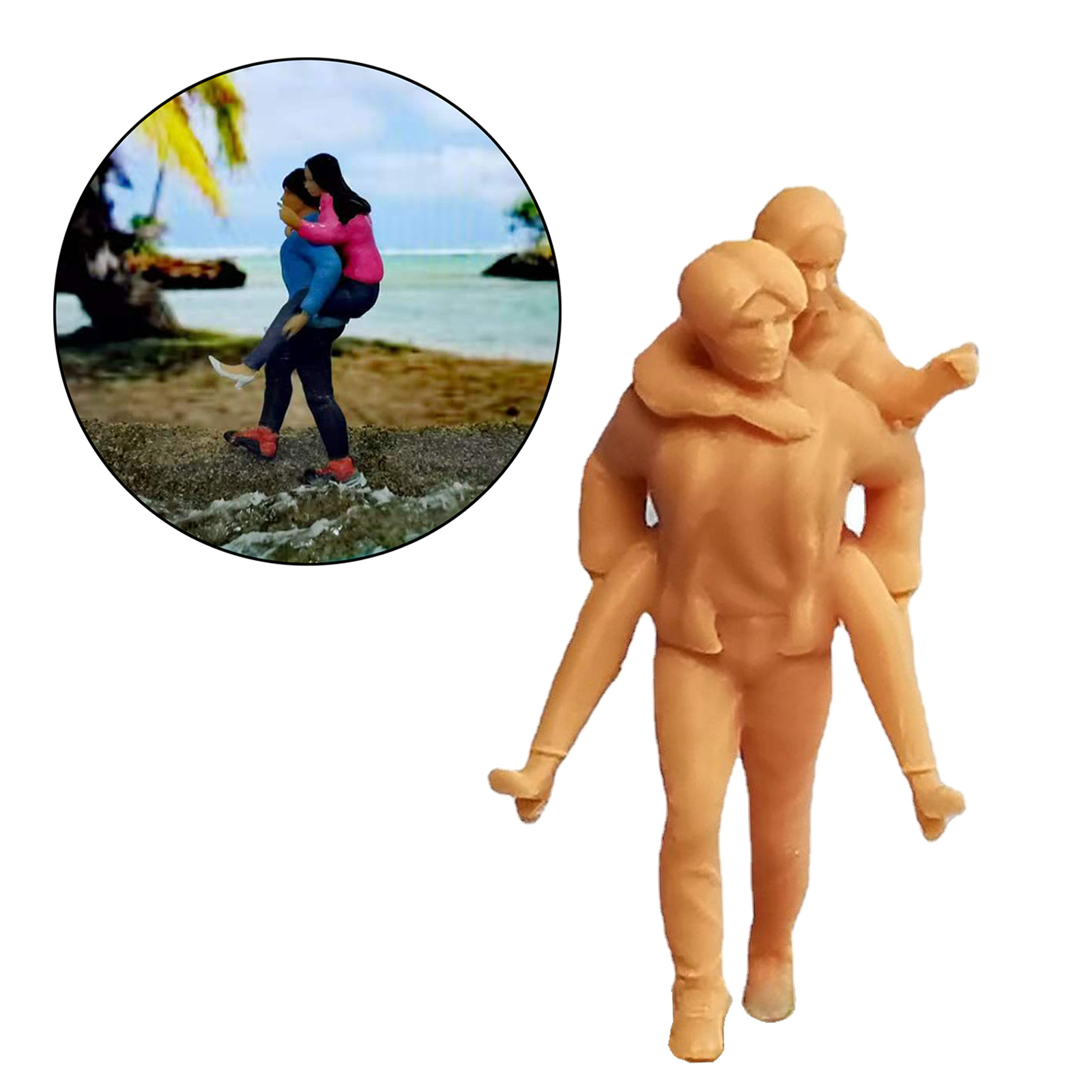 1:64 Unpainted Couple Doll Model Figure Young Lovers Couple Toy Decor Accs