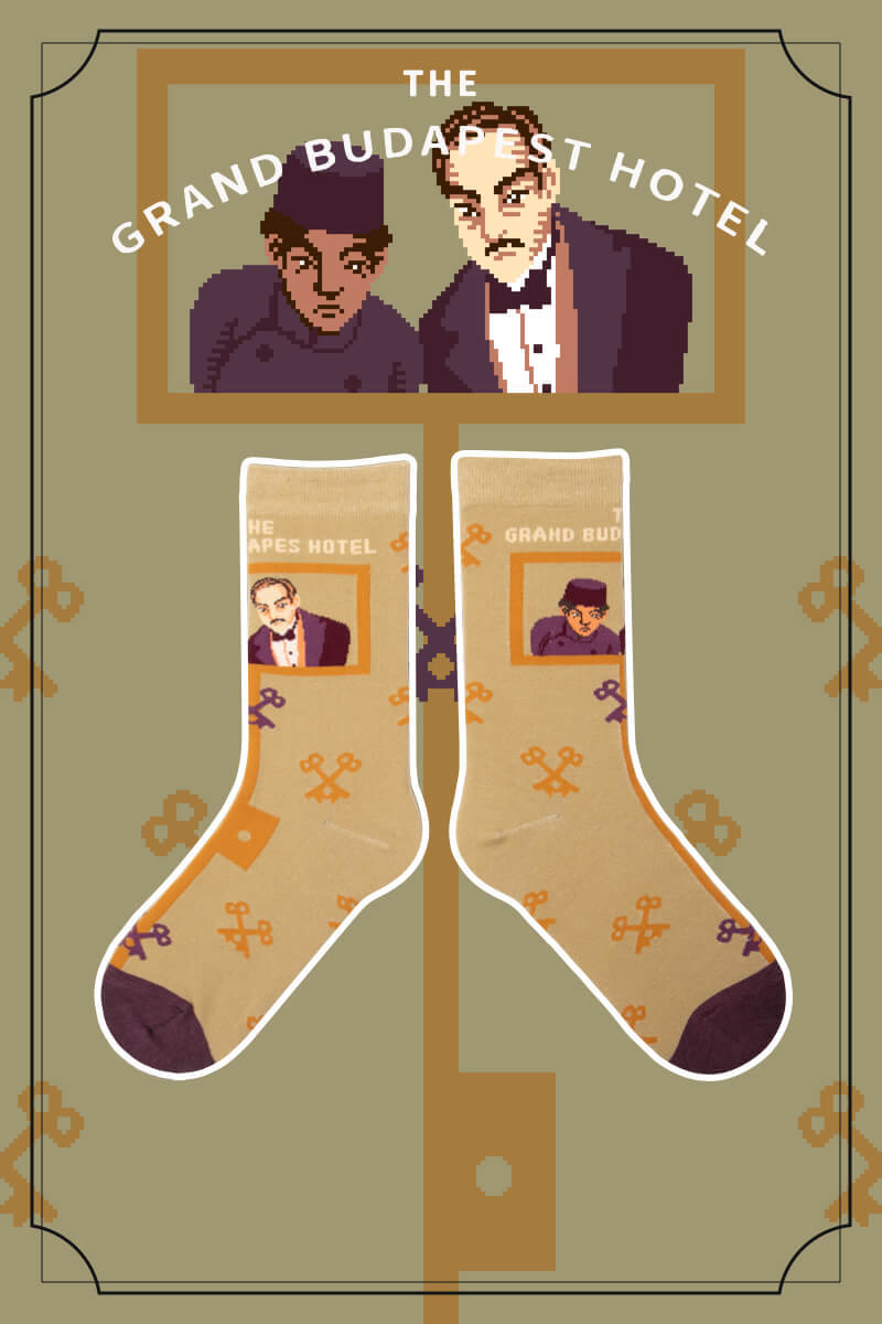 2021 Grand Budapest Hotel Series Ins Original trendige Socken auf Lager Tube Baumwollsocken Jacquard-Socken – Detail 15