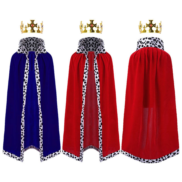 Costume da re per bambini mantello di leopardo rosso mantello con corona  Set di abiti per bambini Halloween Prince Cosplay accessori per feste Se -  AliExpress