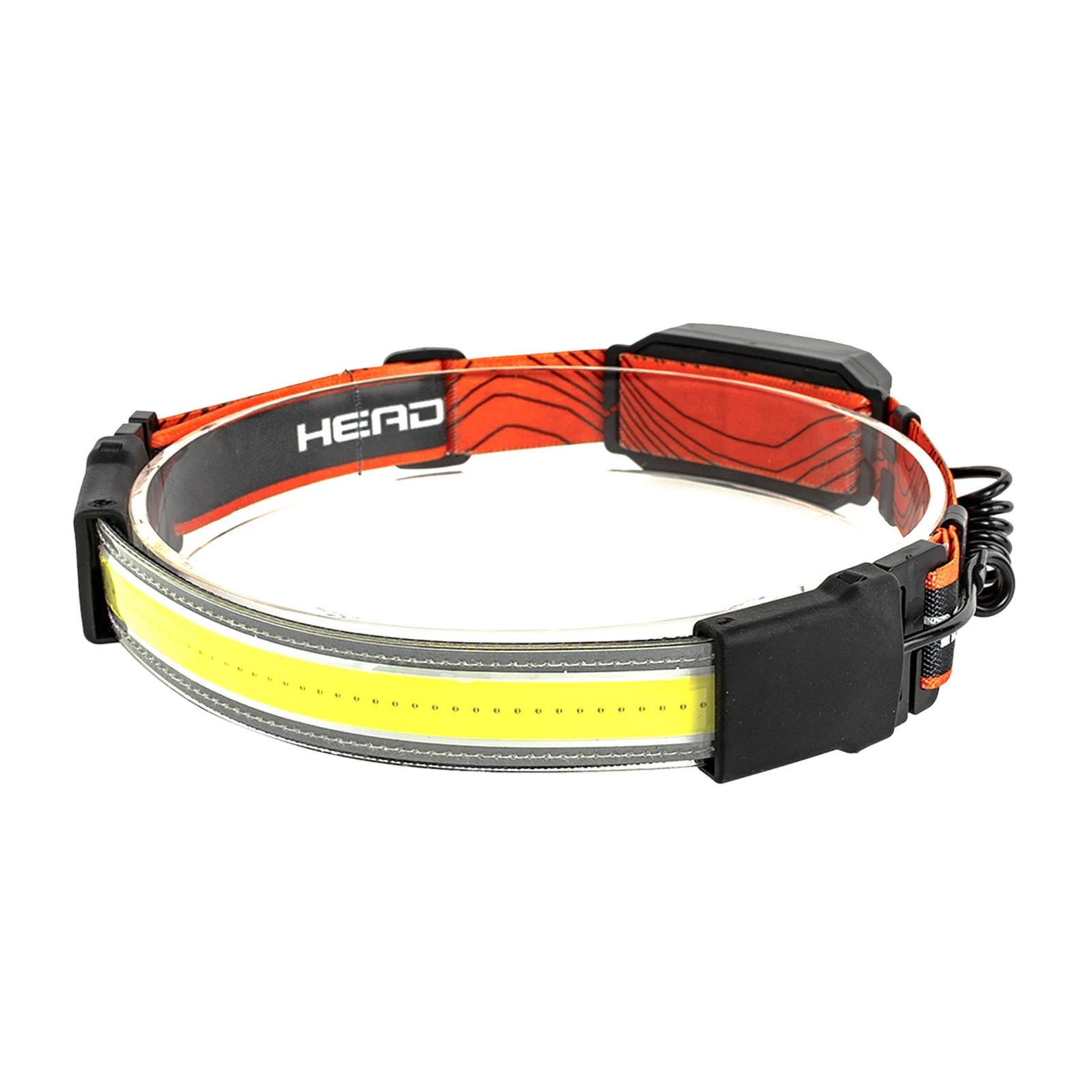 aCOB+LED Led Headlamp With Red Warning Light Built-in Battery Rechargeable Portable Headlight Strong Light Head Torch