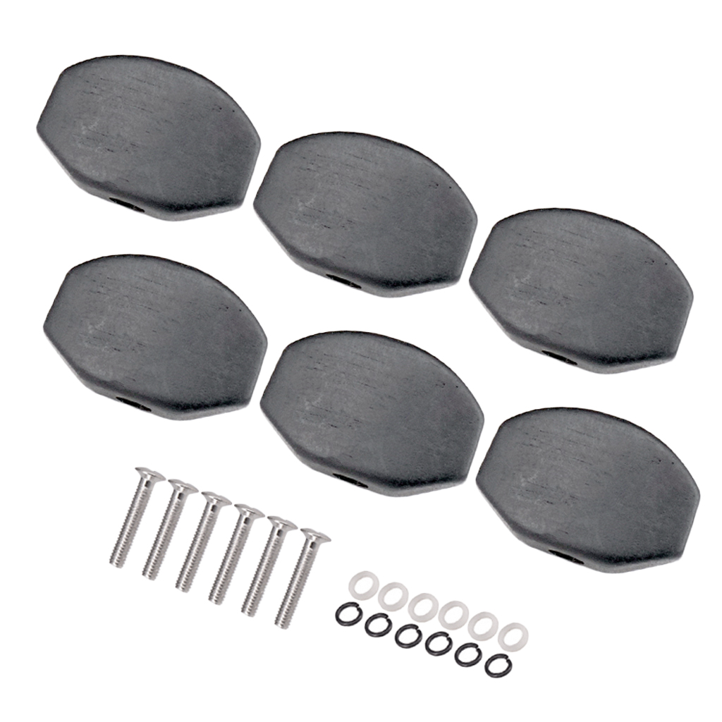 6x Wooden Square Tuning Machine Caps Buttons Replacement for Acoustic Folk Guitar DIY