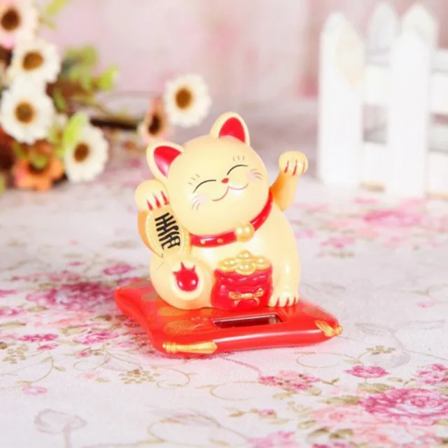 Kaufe Hi Waving Hand Cat Figuren Miniaturen Solar Chinesische
