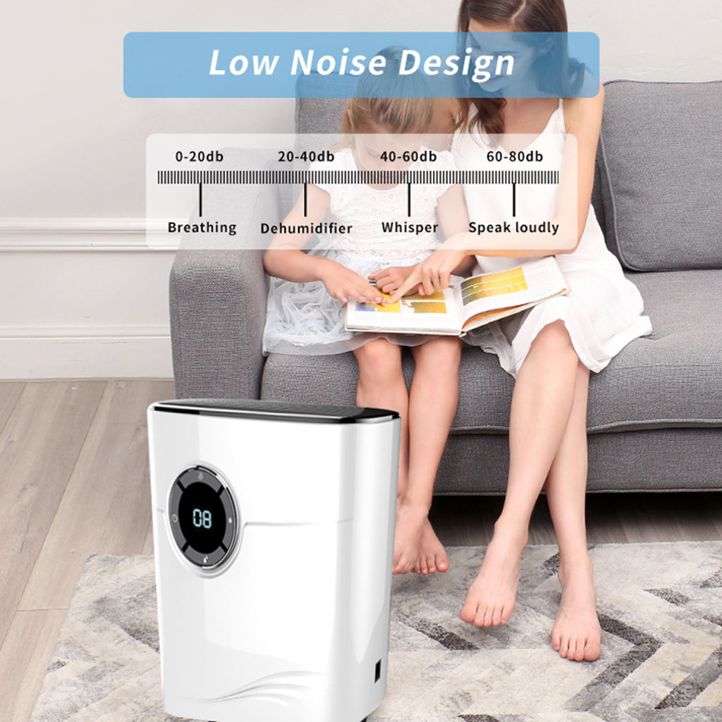 Electric US Plug Dehumidifier with 1200ml Water Tank Auto Shutoff for Home