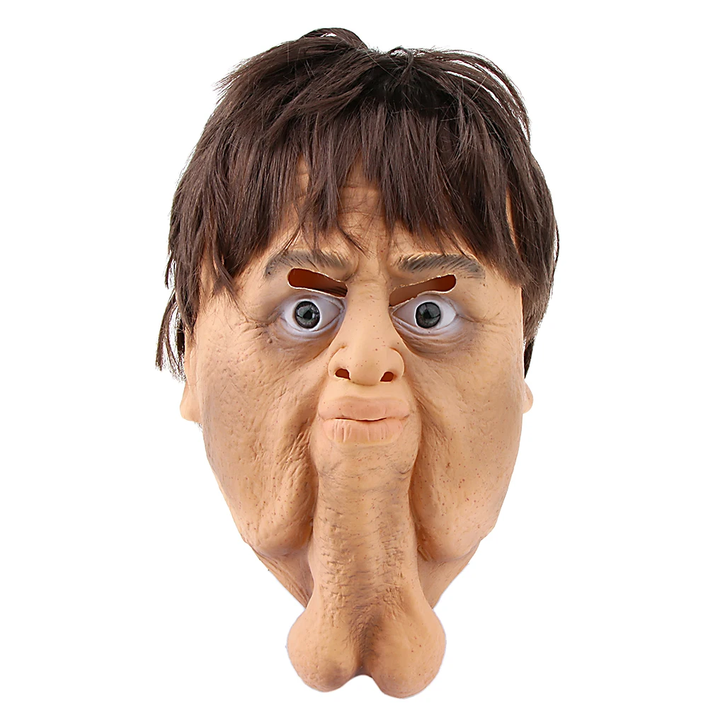 Happy Halloween Dick Head Mask Latex  Cosplay Costume Mask Toy