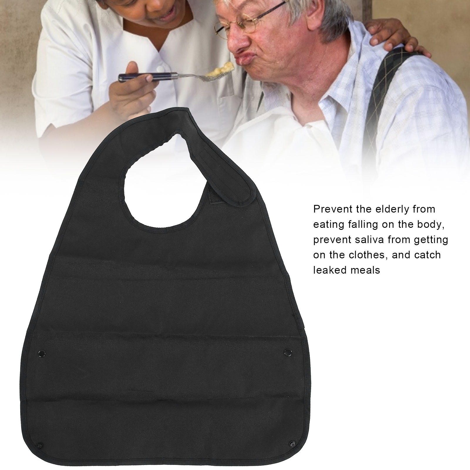 Best of Adult Bibs Waterproof Soft Apron Adult Bibs Long Clothing Protector Elderly Dinner Feeding Bib Daily Necessities Wearable Black Reviews & Tips