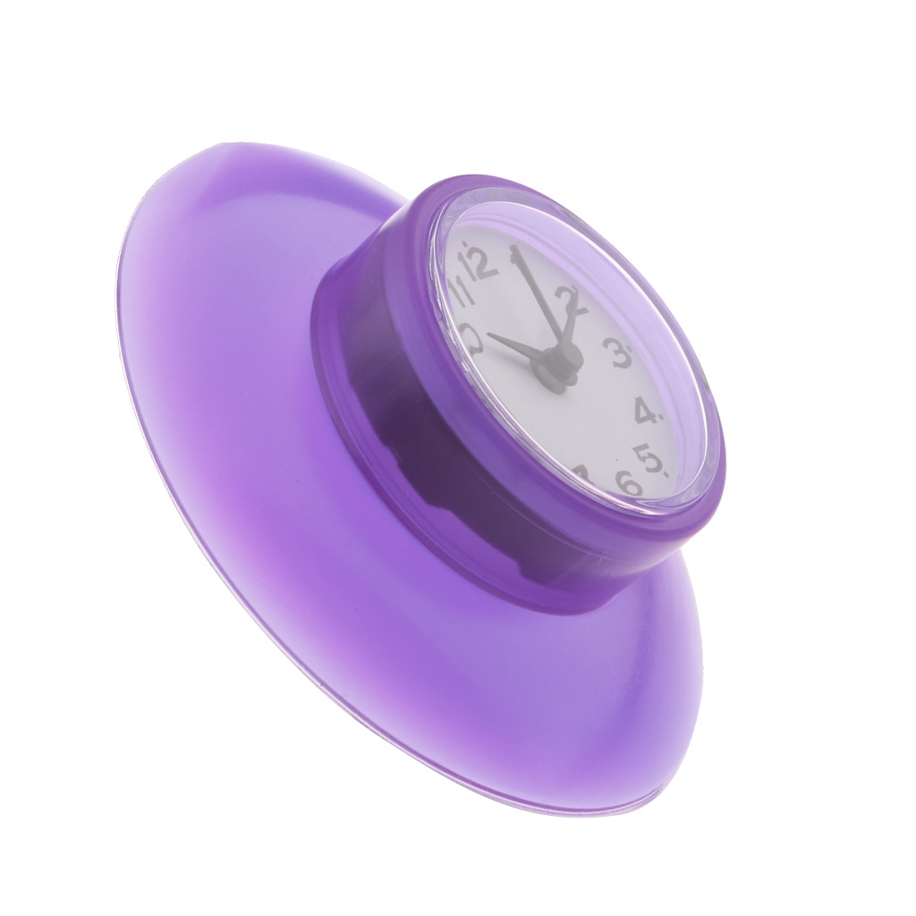 Waterproof Wall/Mirror/Glass/Fridge Sucker Cup Clock Bathroom Kitchen Shower Bath Wall Clock for Home Decoraion