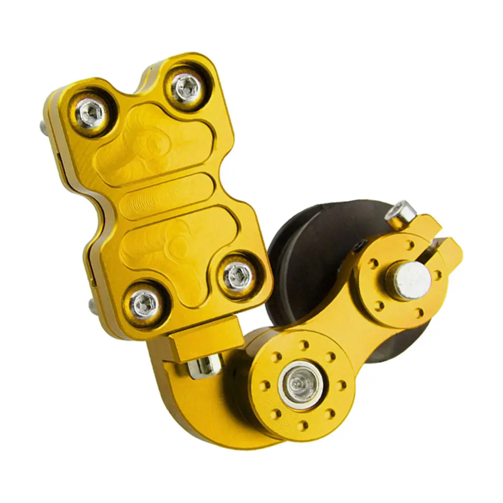 Universal Motocycle Chain Tensioner Roller Yellow Aluminum Alloy Chain Adjuster