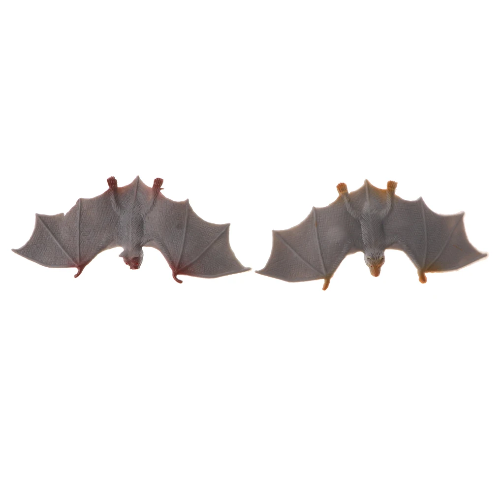 Realistic Grey Plastic Bat Toys for Kids Animal Simulation Model Pack of 12 