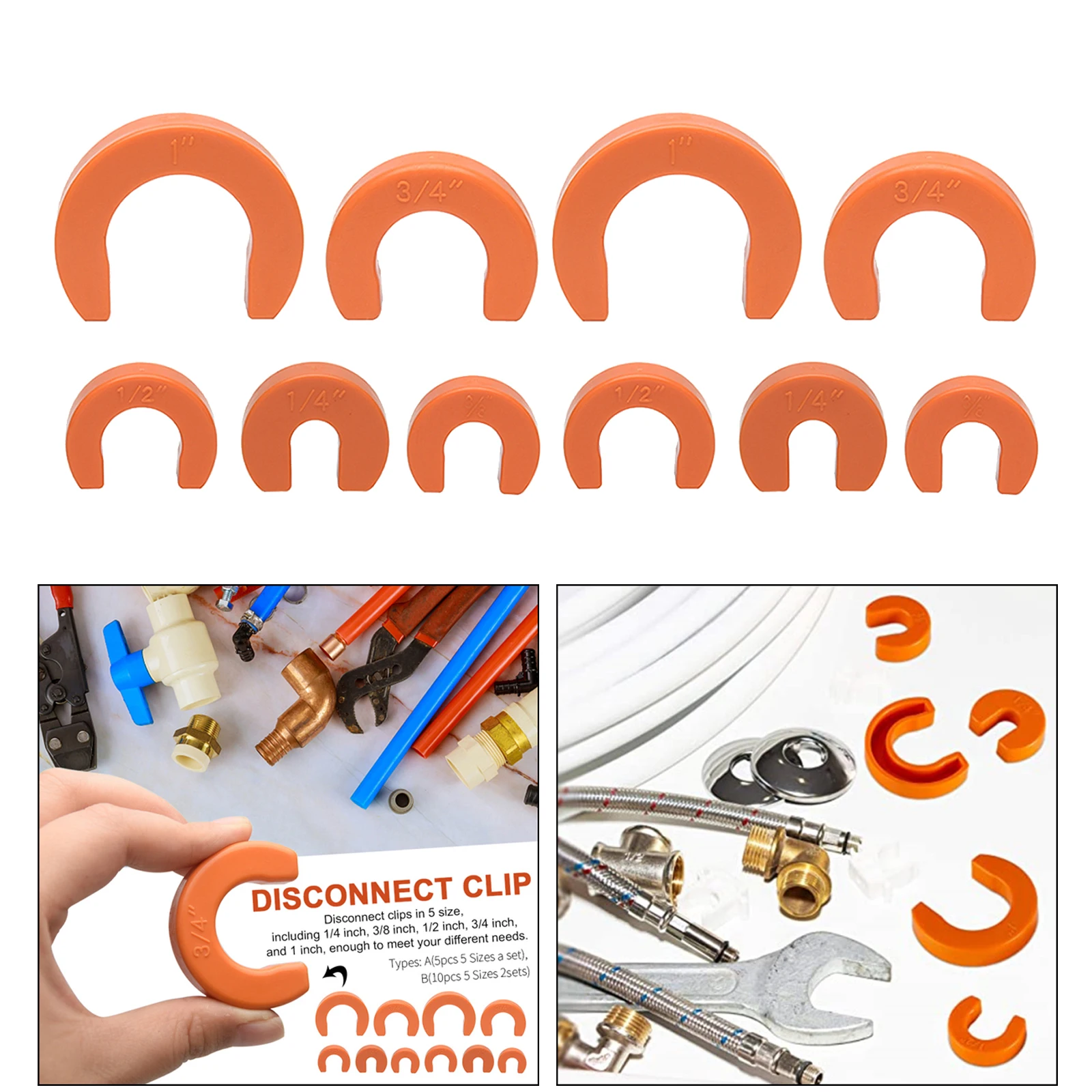 5 Sizes Push-Fit Disconnect Clip 1/4