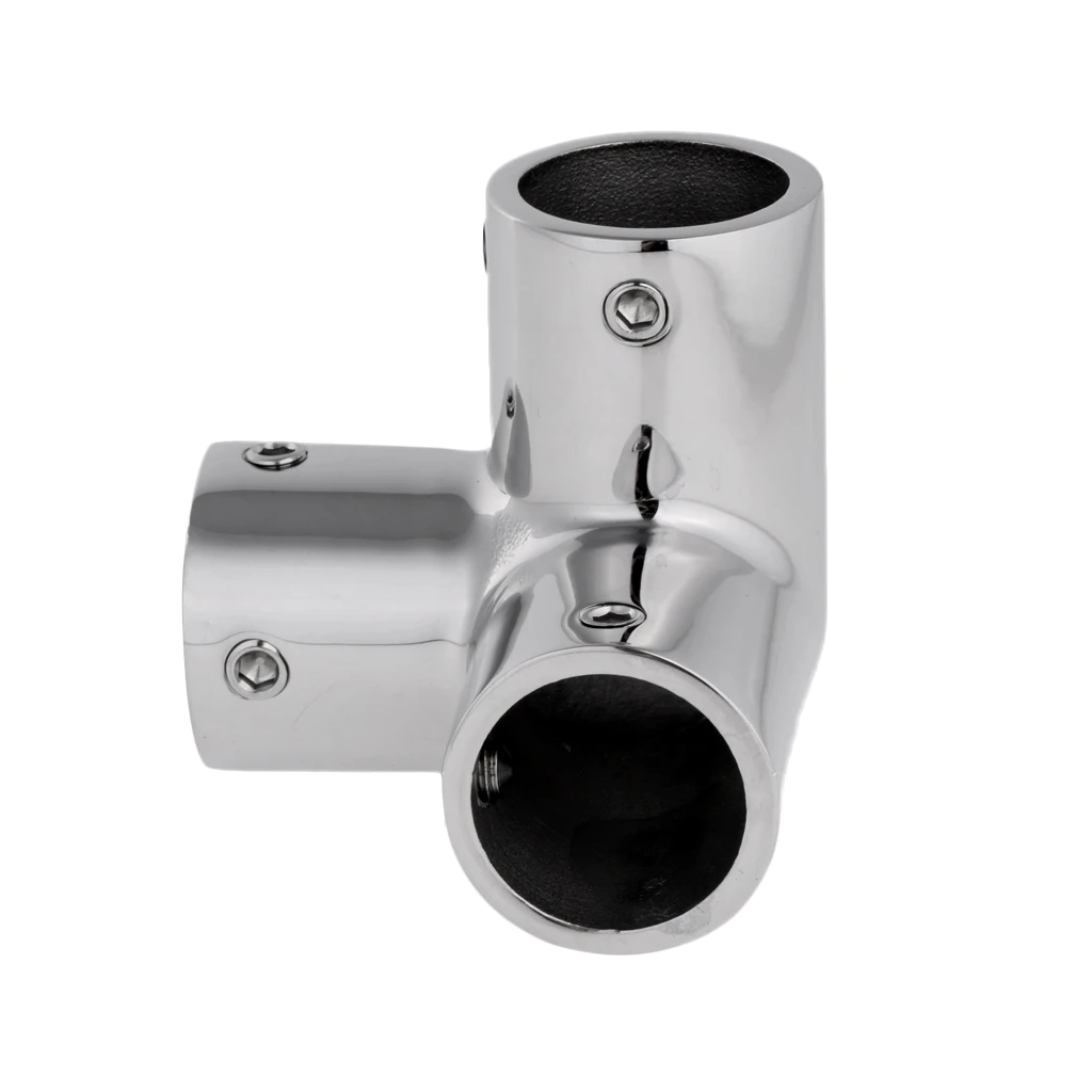 Polished Stainless Steel Marine Boat Hand Rail Fitting 3 Way Corner Elbow