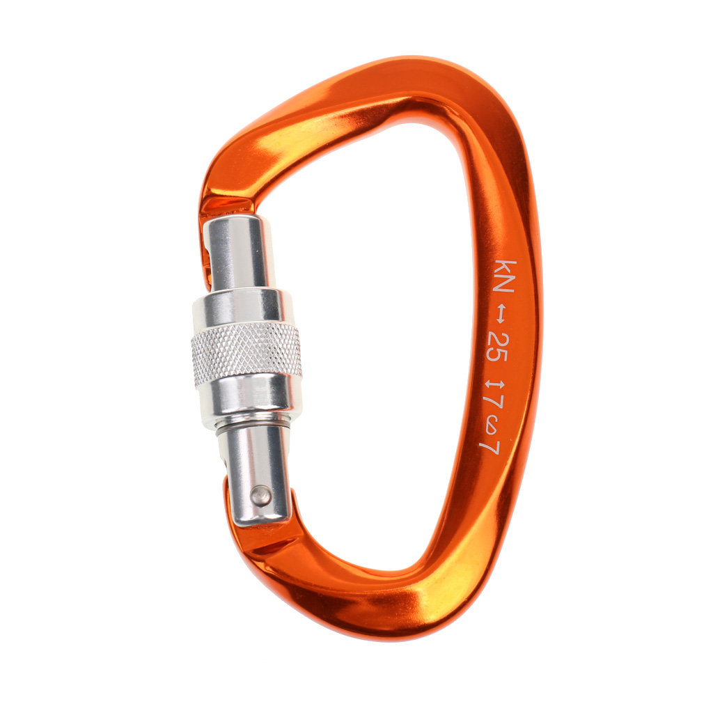 25KN Screwgate Multipurpose Locking Carabiner Rock Climbing Mountaineering Caving Dog Clip Hammock Hook