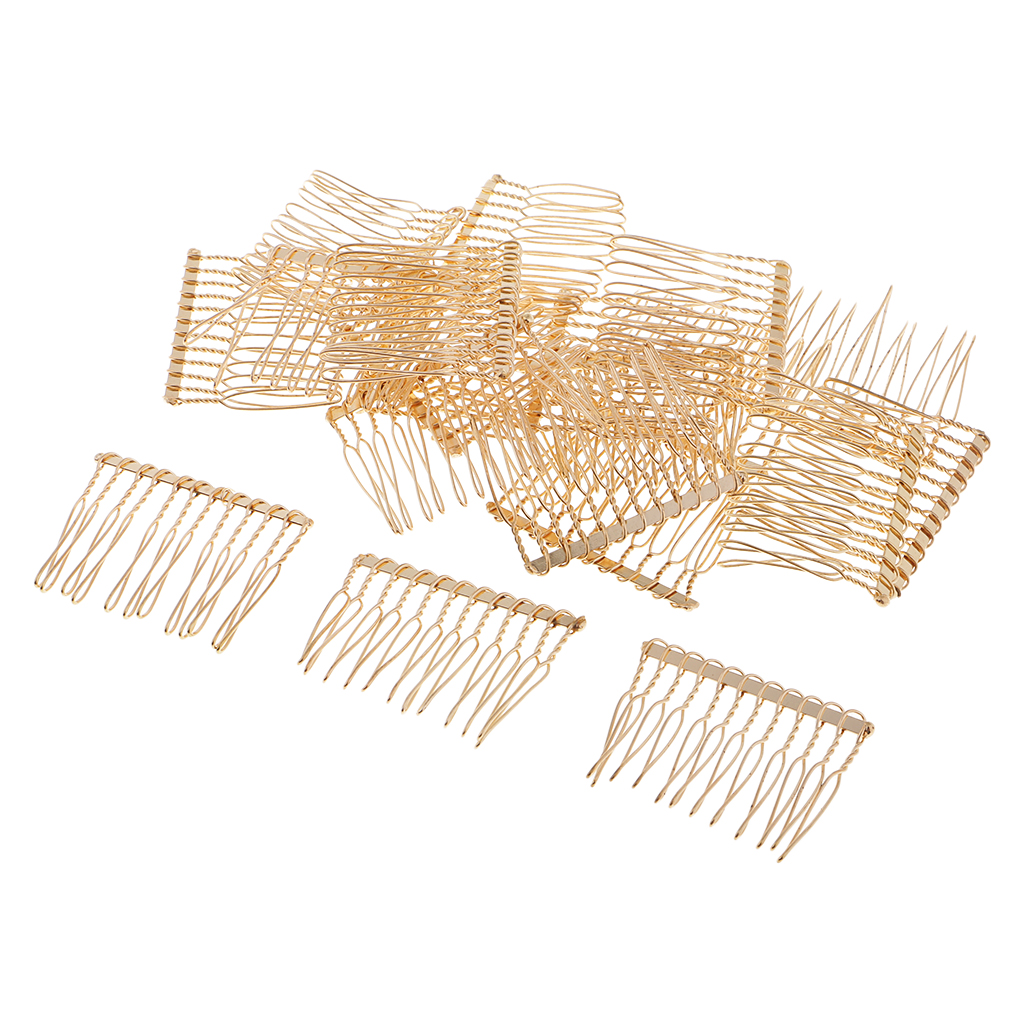 20pcs Metal Plain 12 Teeth Hair Combs Pin Slide Side Comb Headdress for