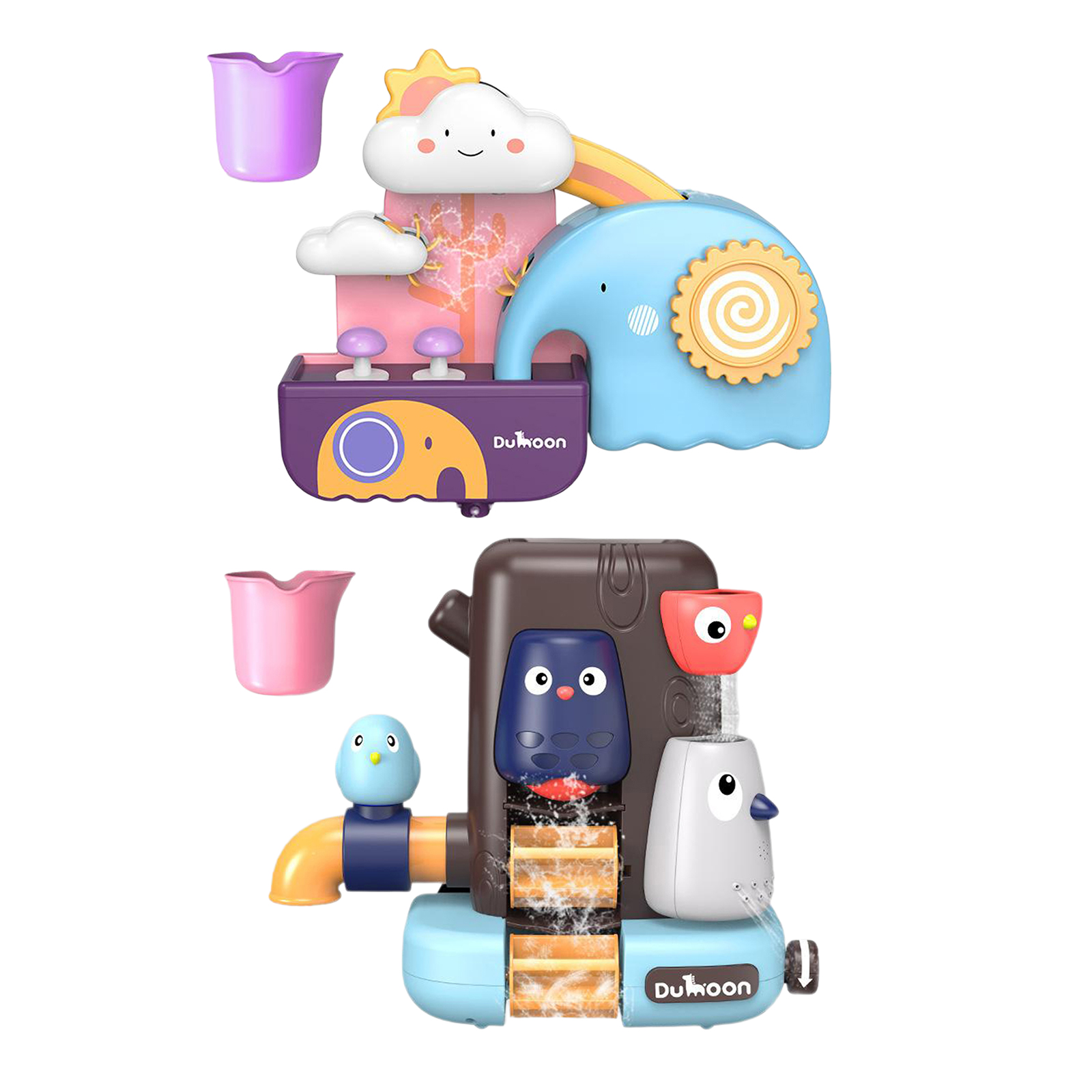 Cartoon 2-4 Year Old Kids Bath Toy Fill Spin and Flow Bathtub Wall Adhesive