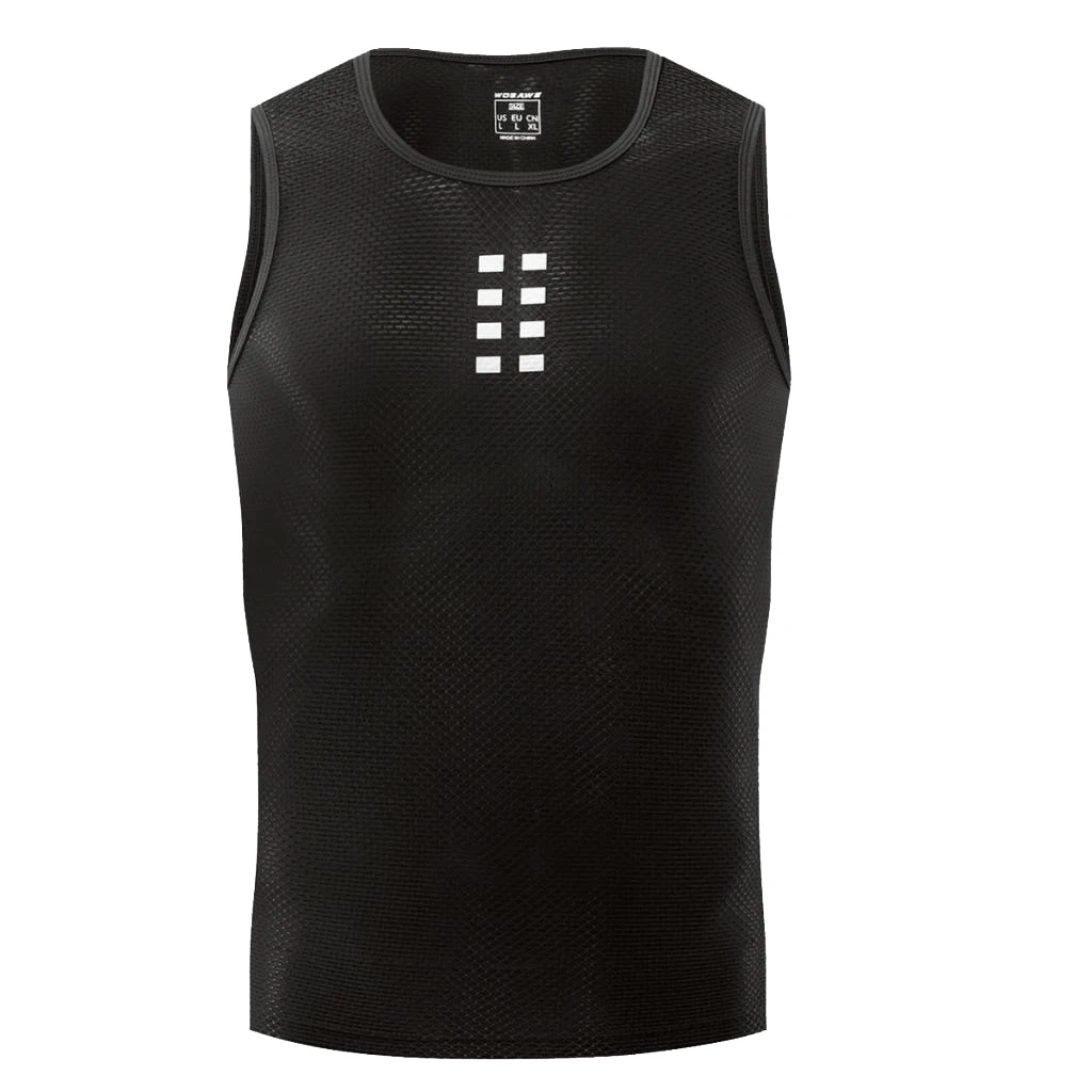 Reflective Men's Cycling Base Layer Top Undershirt Biking Sleeveless Shirt