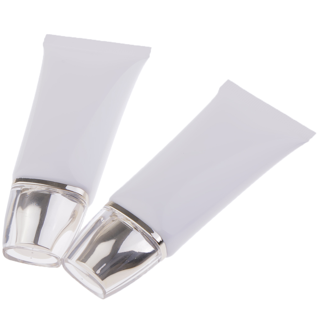MagiDeal 2Pcs Plastic Squeeze Bottles for Liquids 30ml/1oz Makeup Containers