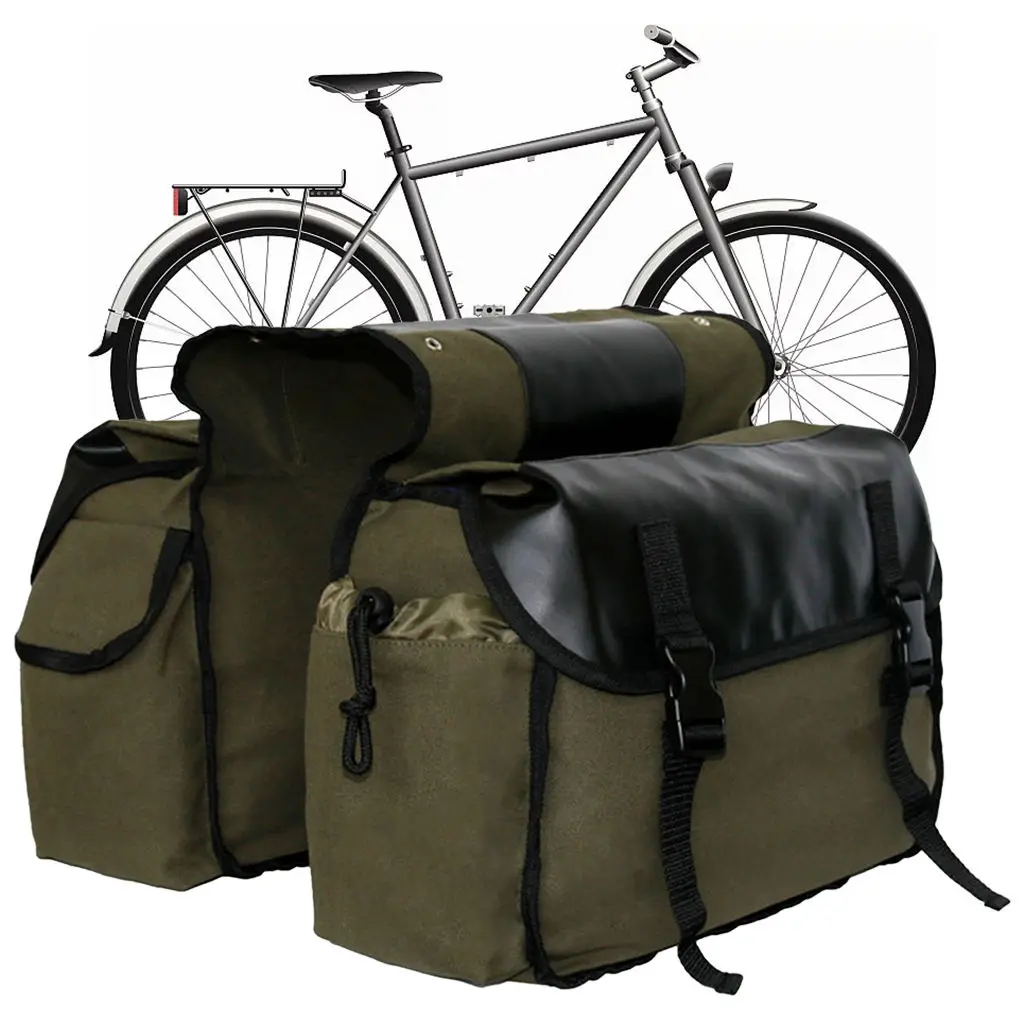 Waterproof Bike Double Pannier Frame Bags Portable Outdoor Cargo Rack Trunk Saddle Bag for Bicycle Mountain Bike Motorcycles