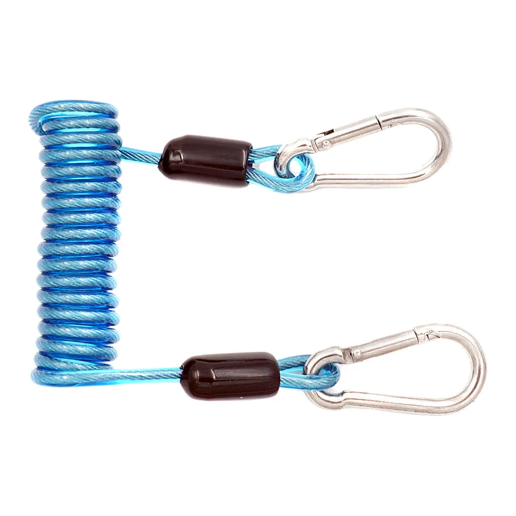 Professional Scuba Diving Dive 10cm Spiral Spring Coil Snap Clip Lanyard Safety Emergency Gear Tool with Quick-release Buckle