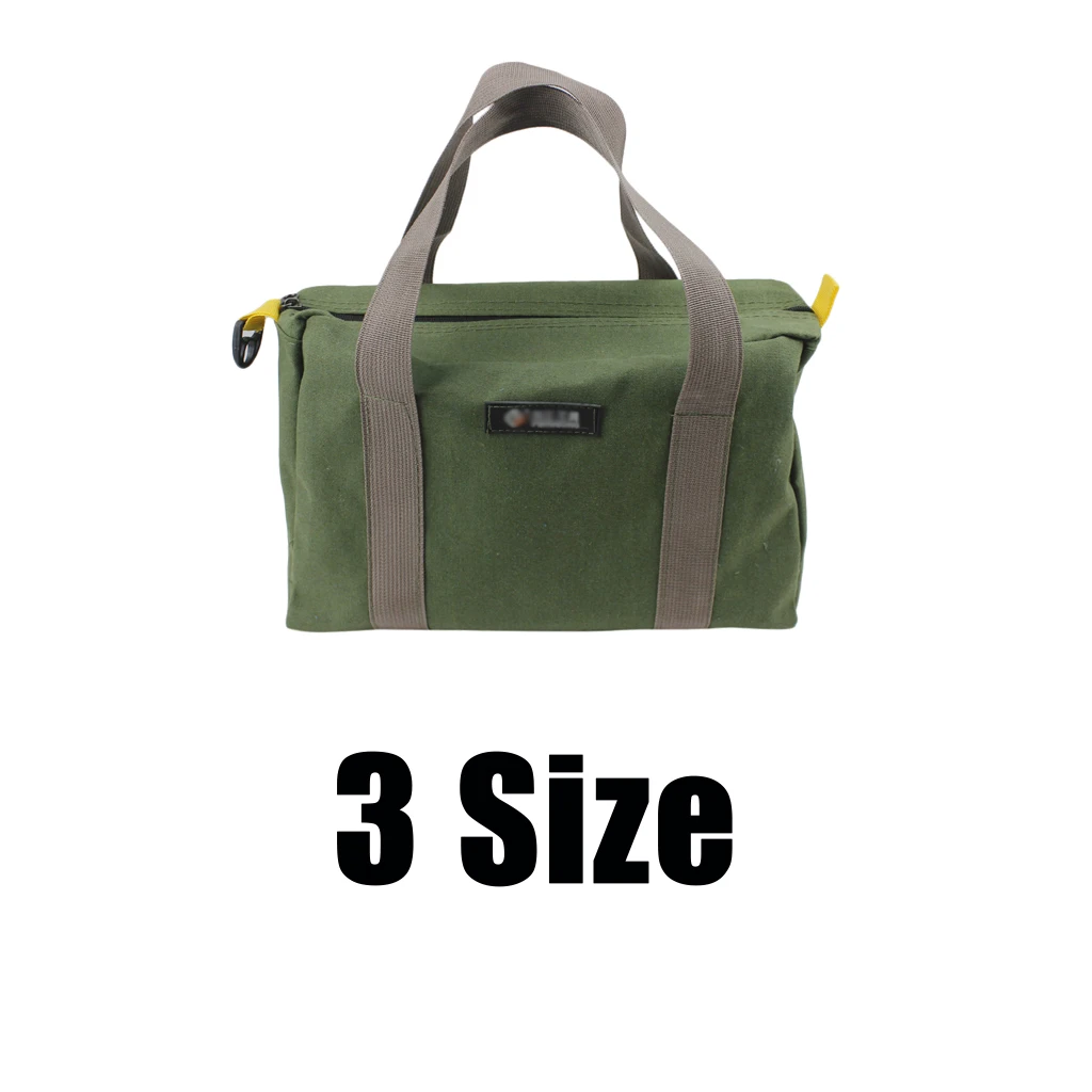 Canvas Hand Tool Bag Green Multi-function Toolkit Storage Tote for Men
