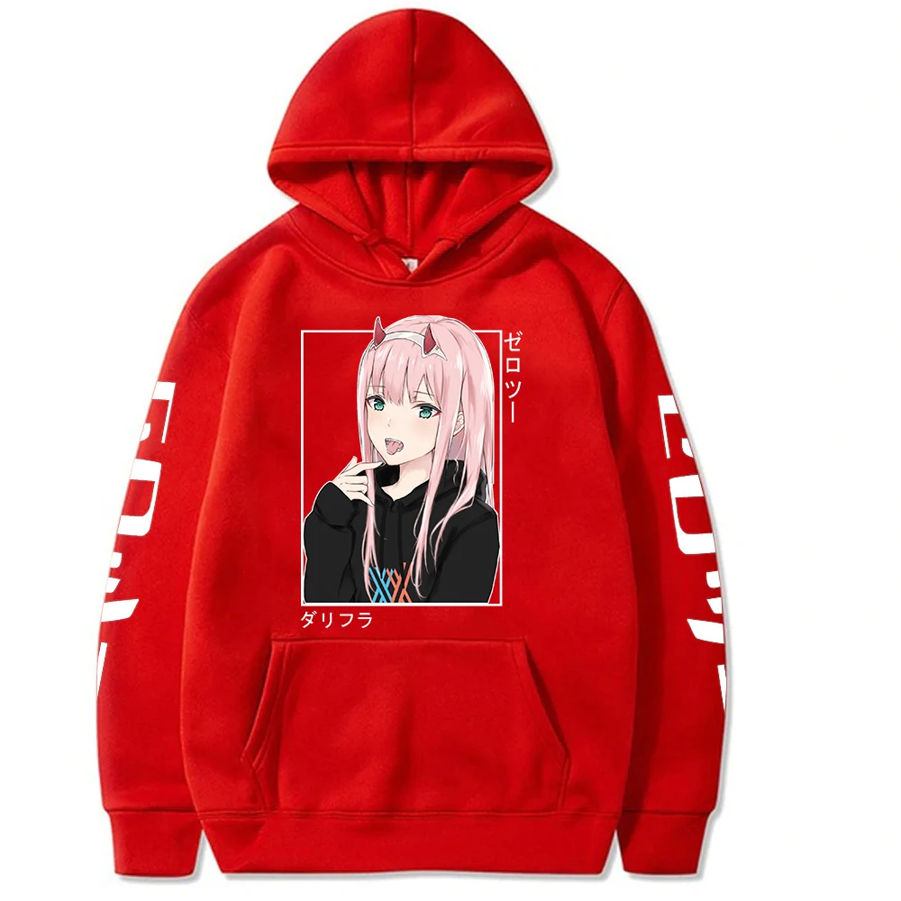 Anime Darling In The Franxx Zero Two Hoodies Harajuku Casual Streetwear Graphic Sweatshirts Unisex Hoodies