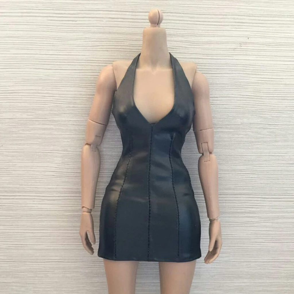 1/6 Scale Black Dress Package Hip V-neck for 12``   DID Figure