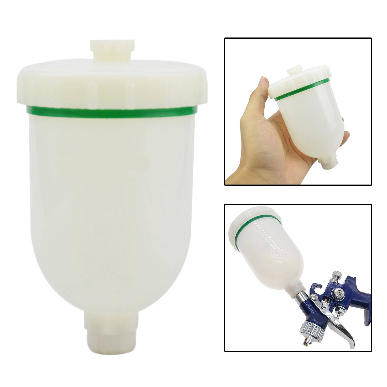 Plastic Spray Gun Pot Container 300ml Capacity Metal Tool Manual Jet Air Texture Pneumatic for H2000 R100 Hvlp Paint Spray Gun
