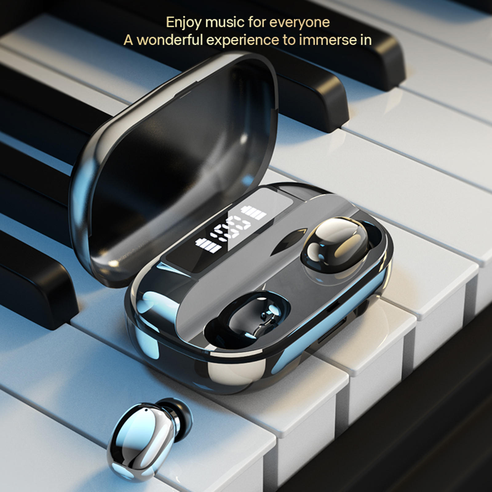 Bluetooth 5.2 Earbuds Gaming Earphones NFC Bilateral Stereo Sweatproof in Ear W/Charging Case Wireless Earphone Running Phones