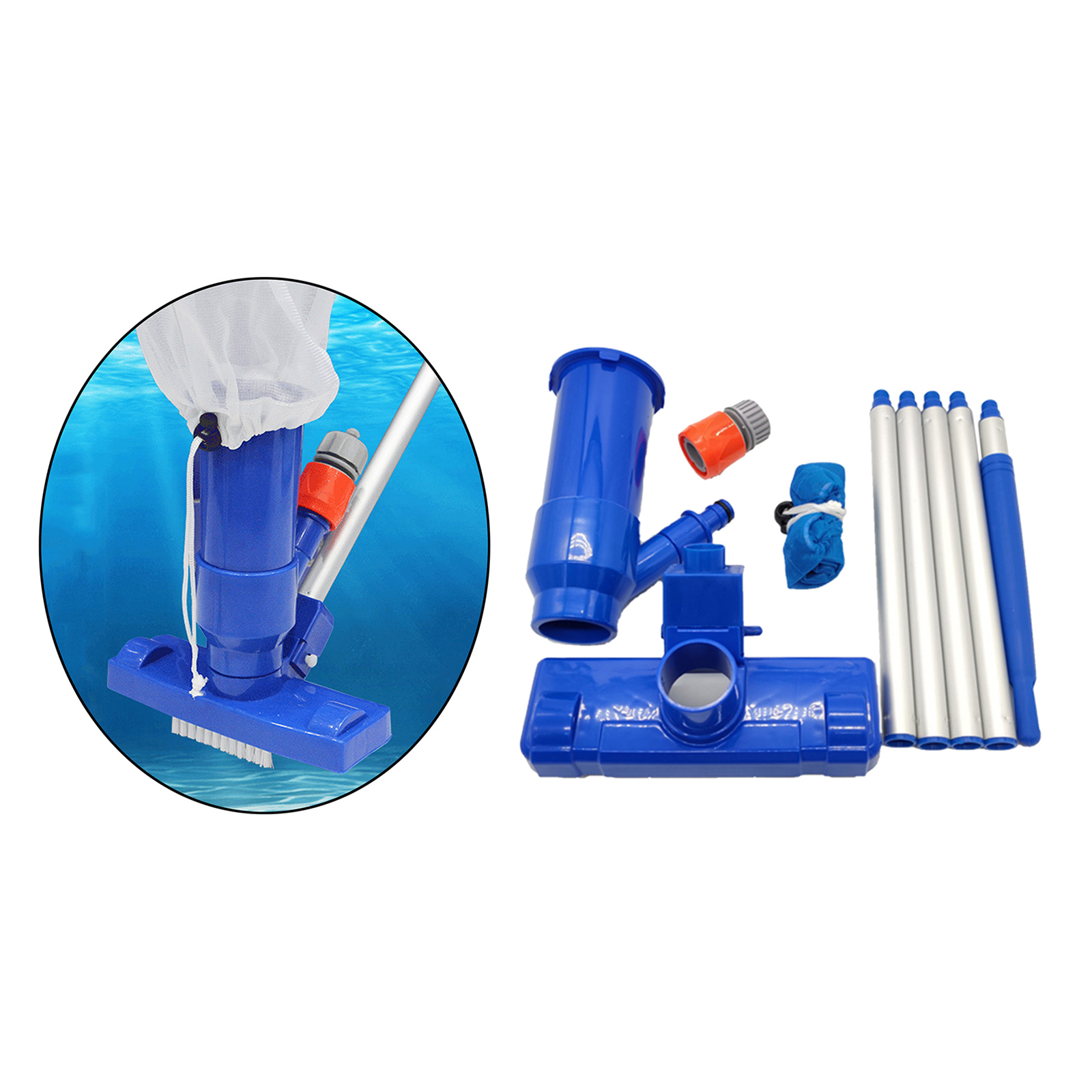Pool Vacuum Head Kit with A Filter Bag Pool Jet Cleaner for Ground Swimming Pools Fountain Cleaning Supplies US Plug
