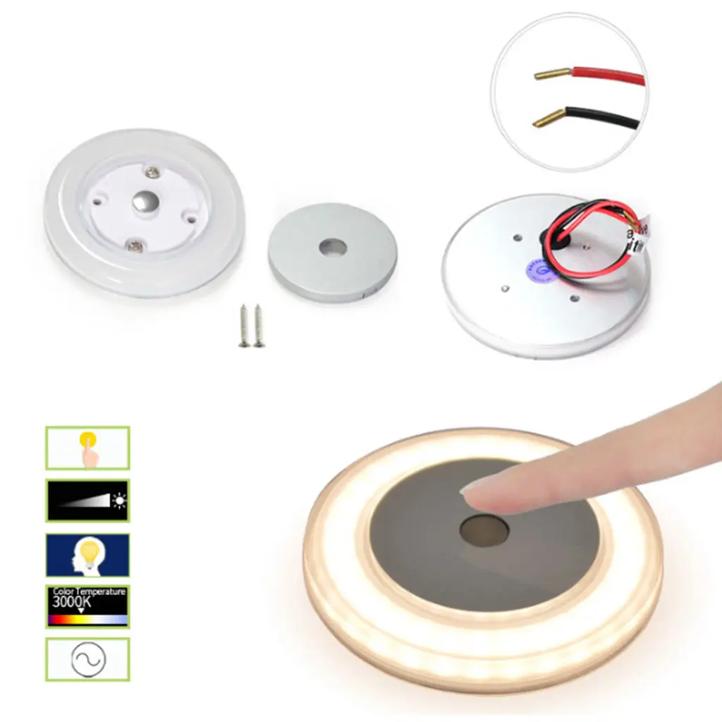 Ceiling Light Fixture,3Inch LED Flush Mount,2.2W 3000K Warm White Touch Dimmable Control, Durable Alloy Finish