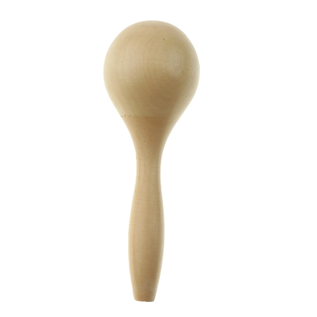 Kid Baby Maraca Rattle Shaker Wood Handle Percussion Musical Instrument Toy