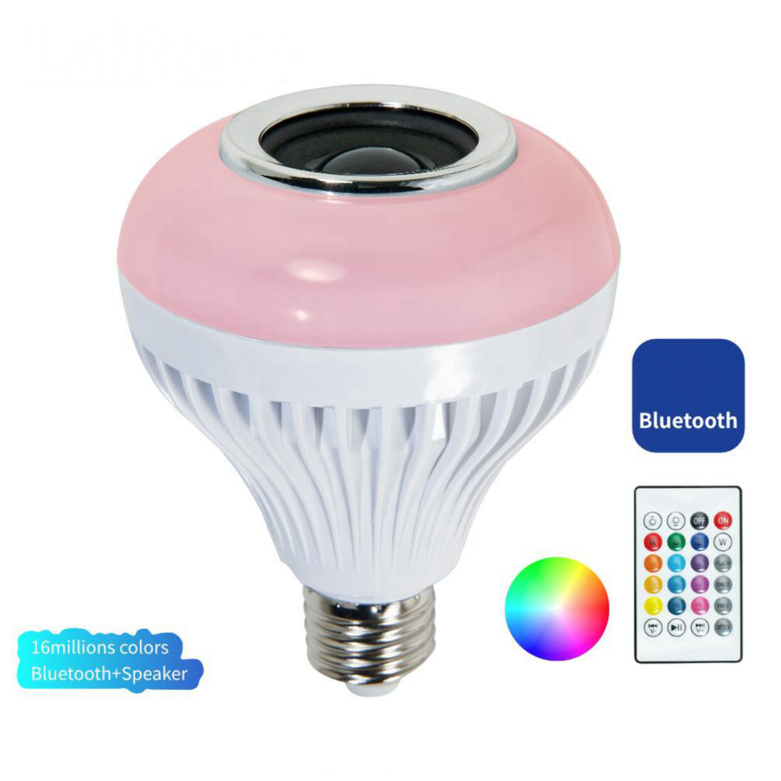 LED Wireless Light Bulb Speaker, RGB Smart Music Bulb, E27 Base Color Changing