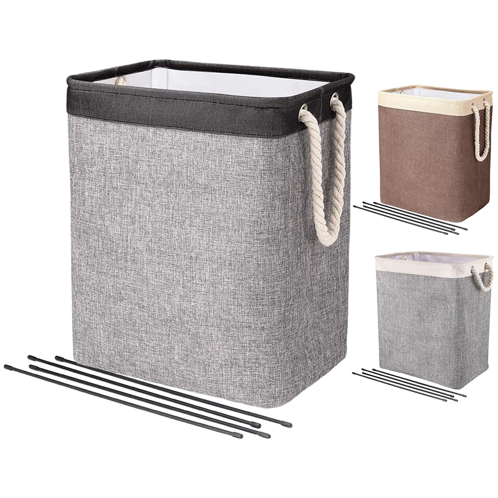 Laundry Basket with Handles Detachable Collapsible Space Saving Laundry Hamper for Brown Bathroom Bedrooms