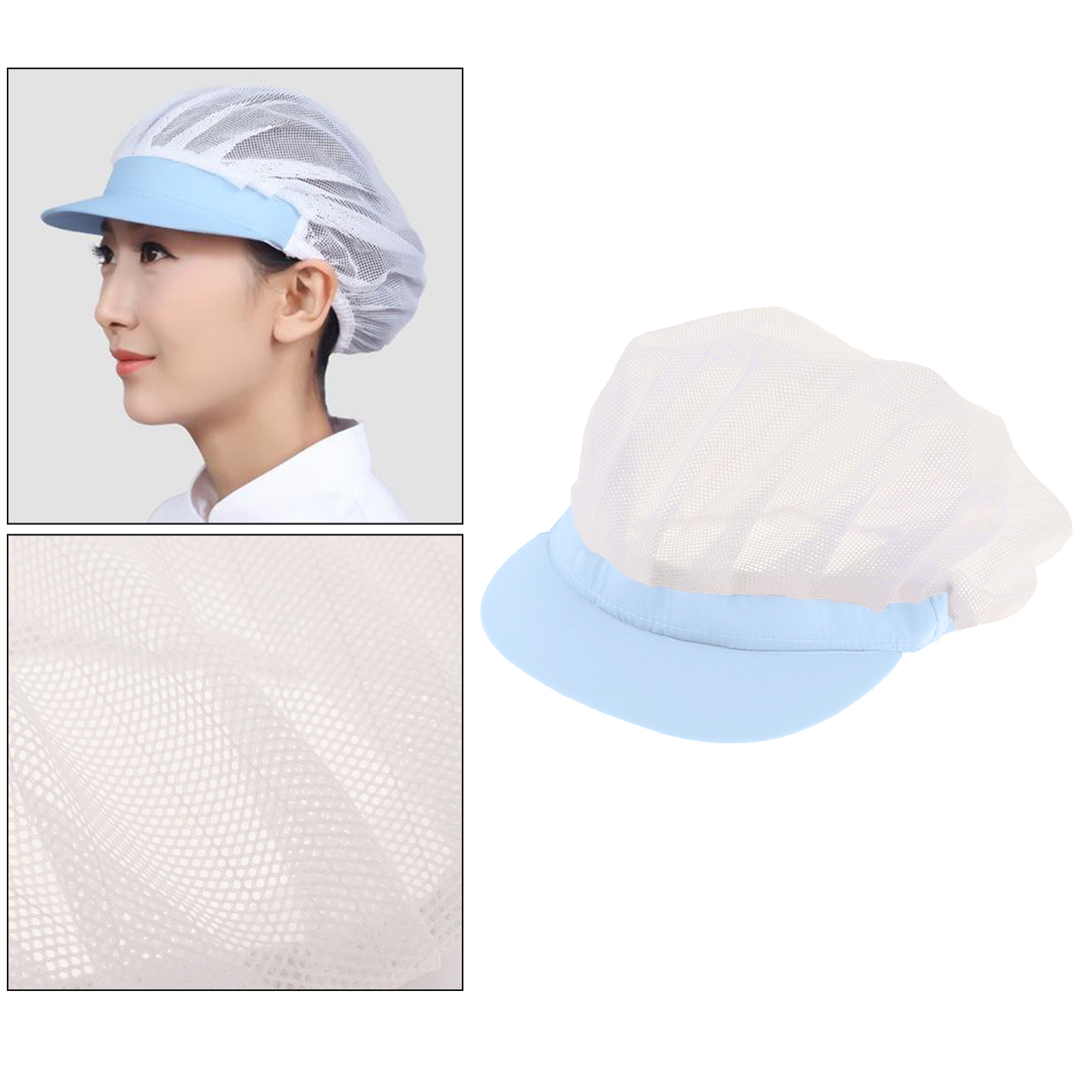 Chef Hats Mesh Kitchen Chef Caps Hair Nets Food Service Hats with Brim,for catering colleges/ schools, restaurants, pubs, cafes
