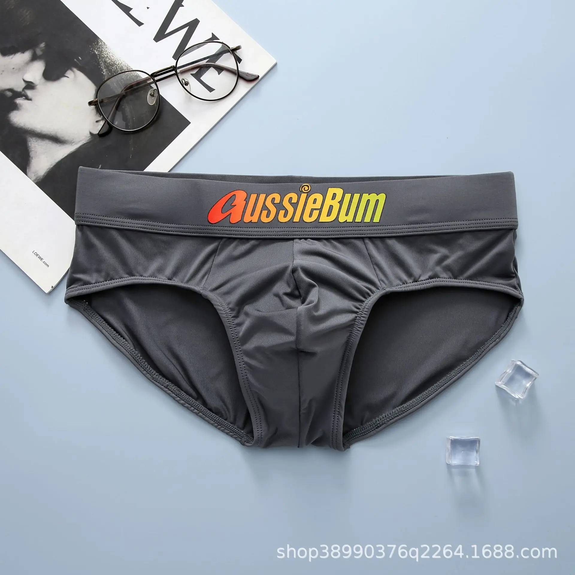 pouch briefs Aussiebum Men's Briefs, Milk Silk, Low Waist, Stretch and Comfortable, Convex Bag sports briefs
