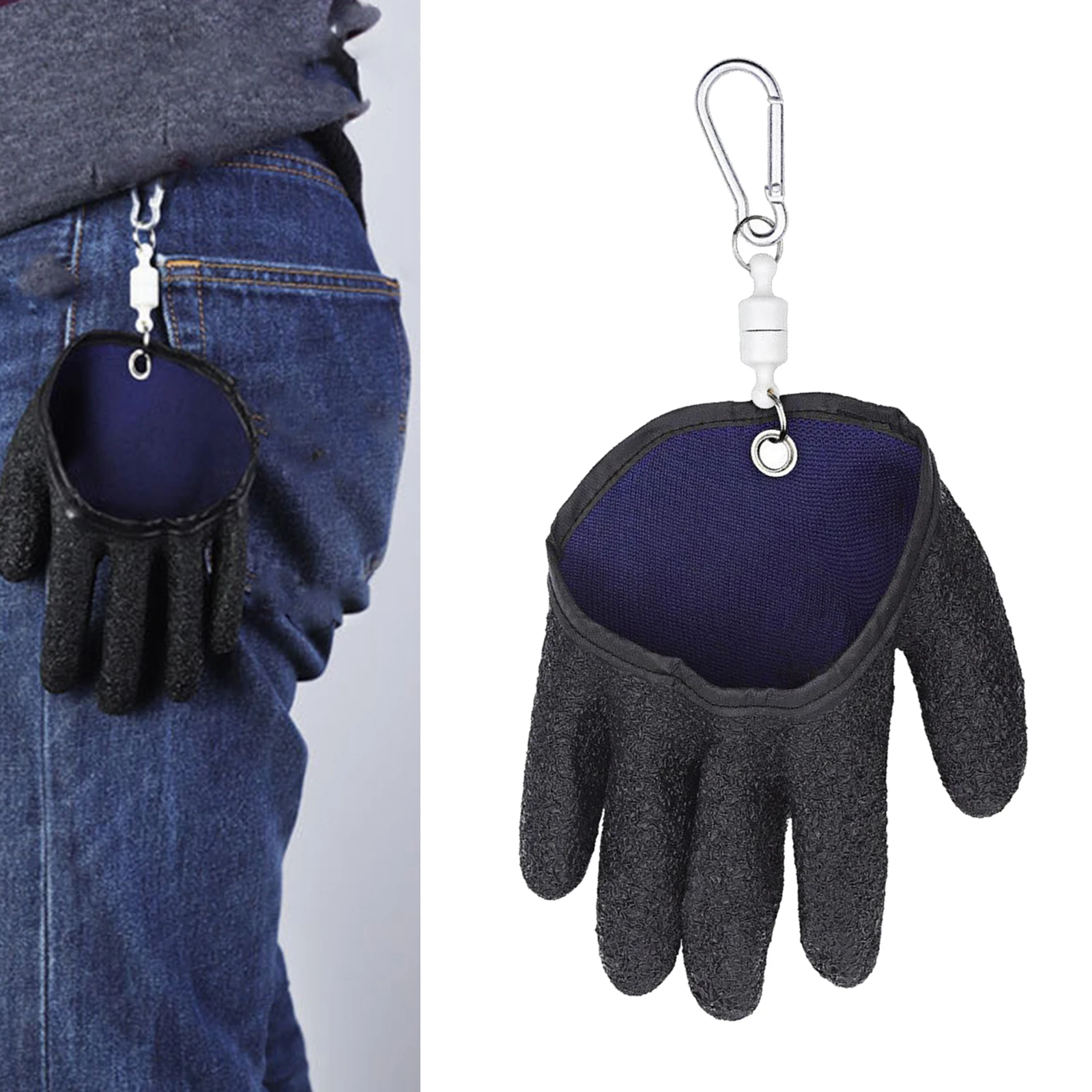 Right/Left Fishing Gloves W/ Magnet Hooks Puncture Resistant Anti- Glove