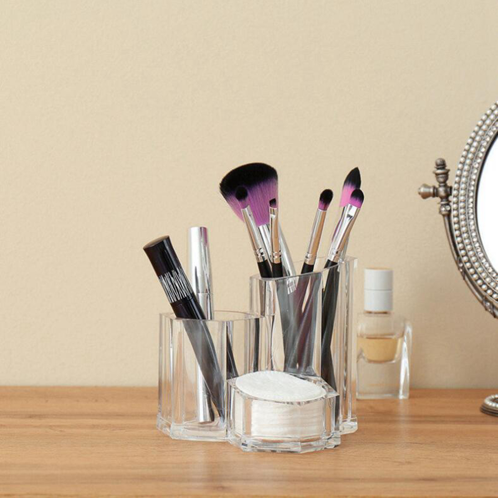 Transparent Cosmetic Organizer Makeup Brush Holder Storage Box for Makeup