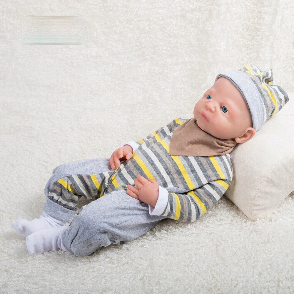 21'' Full Soft Silicone Reborn Dolls Reborn Newborn Baby Boy 5100g Xmas Gift Toy 