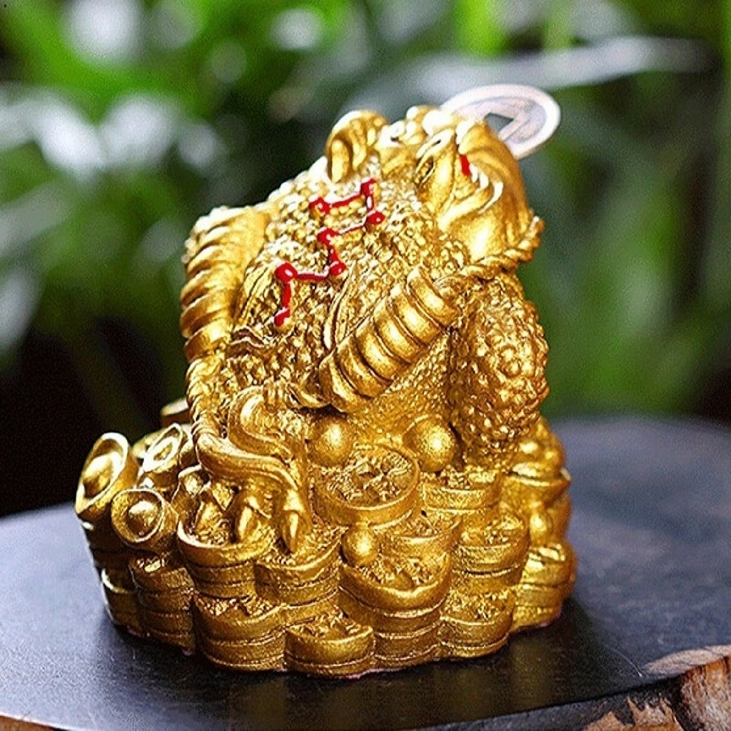 Big Money Fortune Frog Toad Coin Tabletop Shelf Stand Tea Countertop Feng Shui Decors