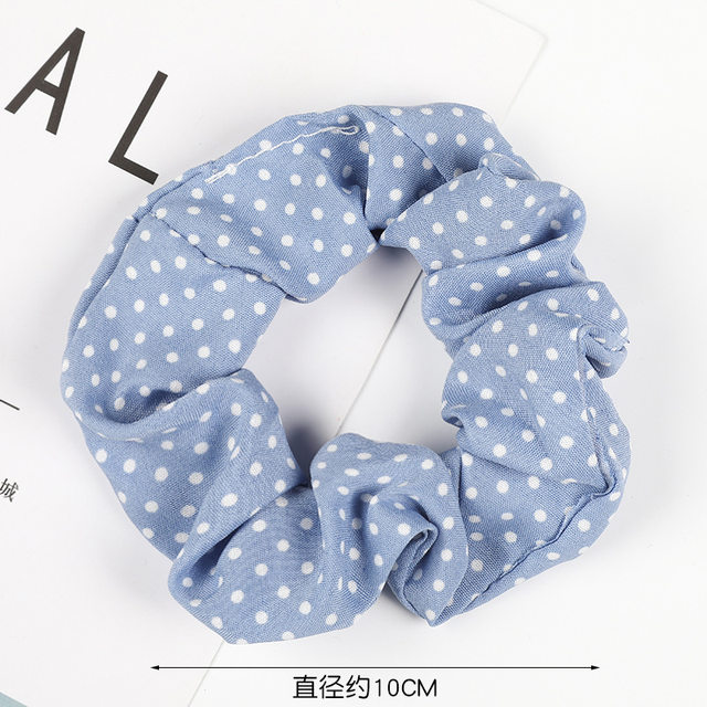 Cor azul do vintage estiramento cabelo scrunchie elástico faixas de cabelo  xadrez dot headwear rabo de cavalo titular laços corda acessórios de cabelo  presente - AliExpress