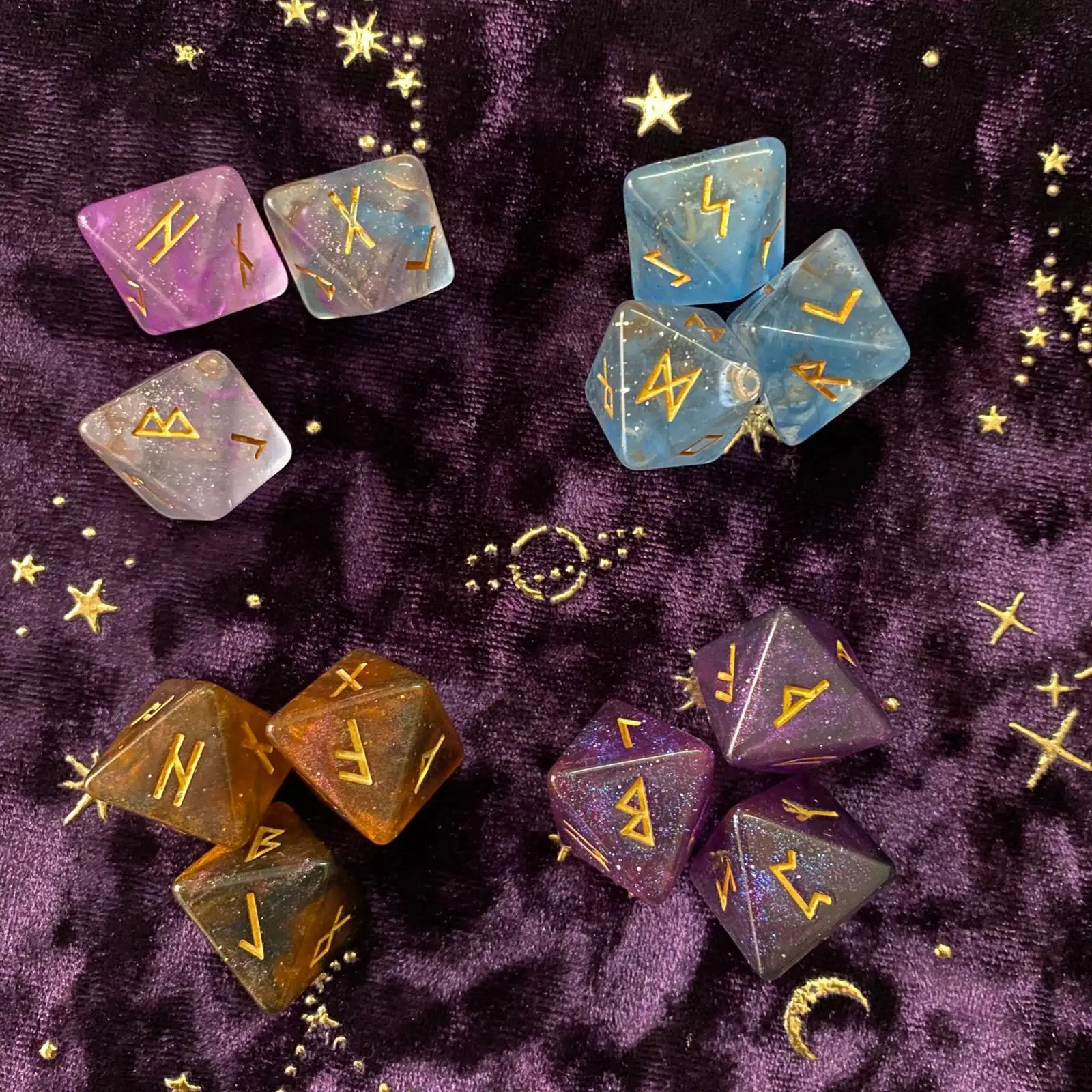 Rune Resin Exquisite Divination Dice Astrology Constellation for Table Games