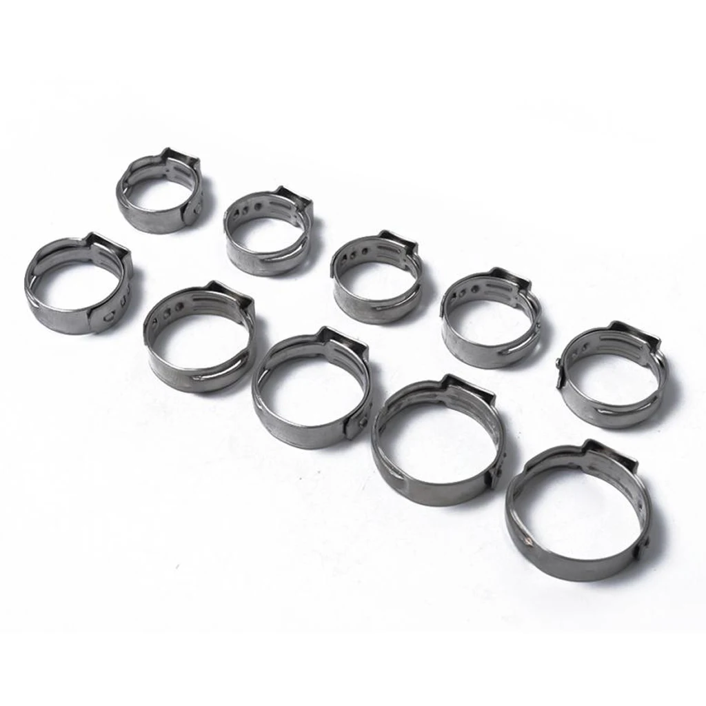 90pcs Stainless Steel Single Ear Plus Hydraulic Fuel Hose Clamps 5.3mm-6.5mm~19.4mm-22.6mm