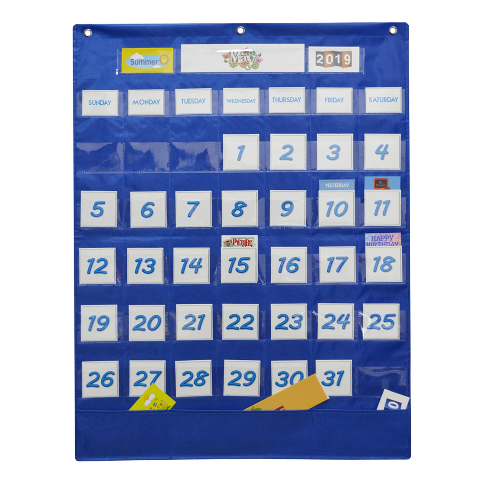 1 Set Child Preschool Calendar Chart Illustrated Cards Day Week Monthly Chart Wall or Fridge Hanging Kids Toddler Teaching Toy