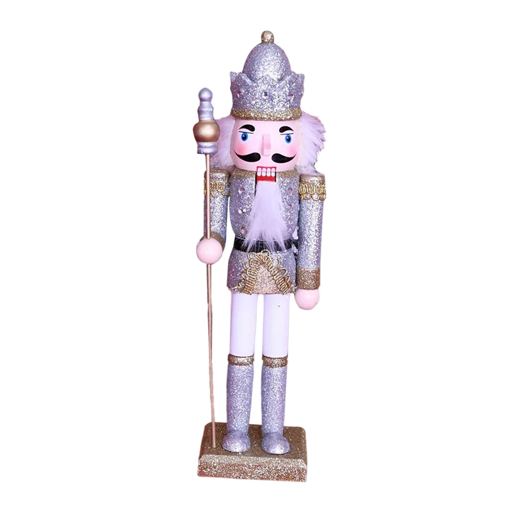 12 inch Wooden Nutcracker King Ornaments Christmas Decoration Figures Gift