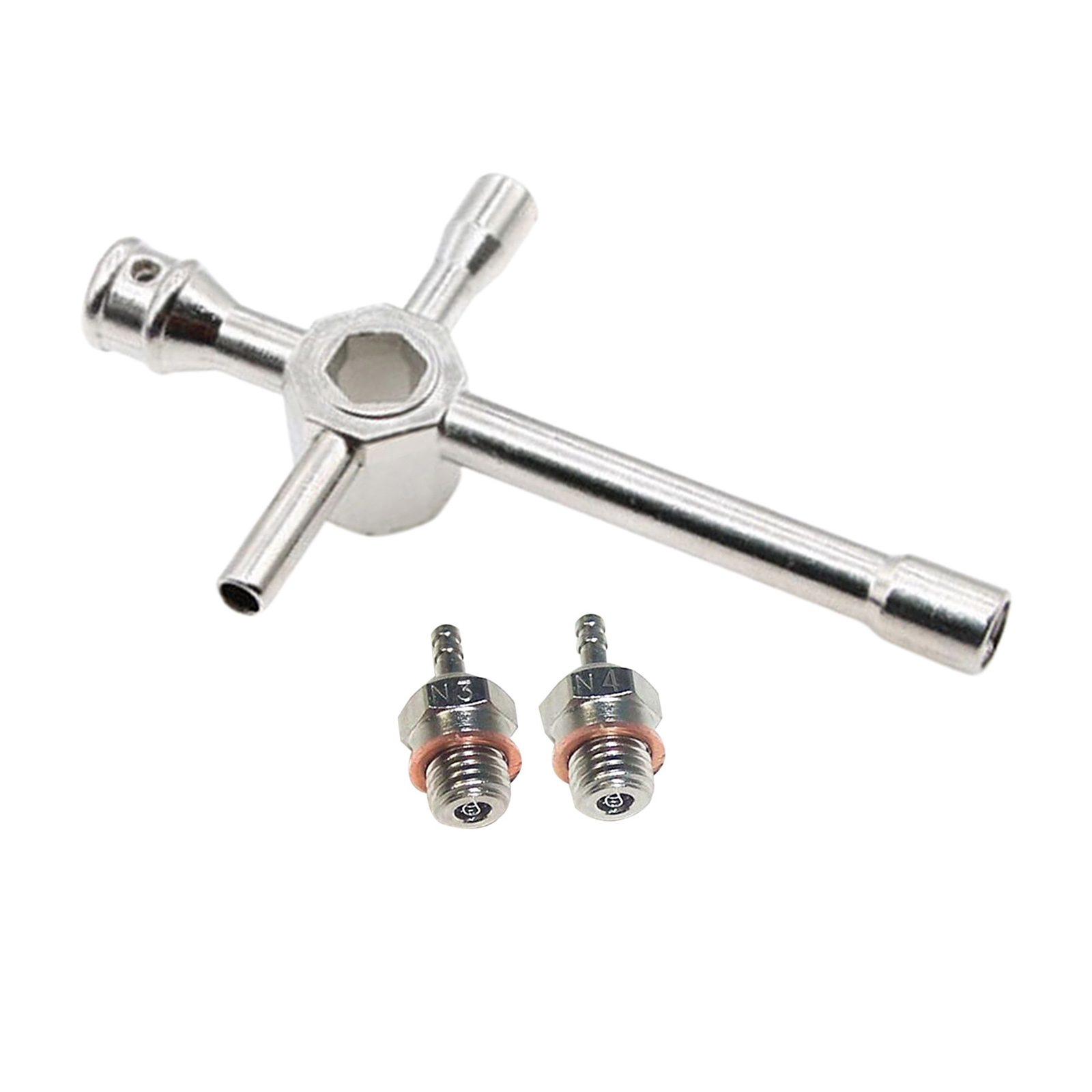 2x Duty Metal Hot Glow Plug Spark & Cross Wrenches for Kyosho HPI  RC